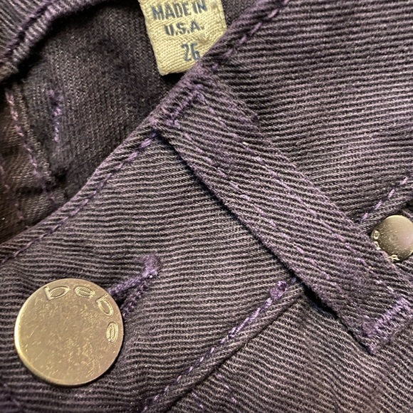 BEBE Dark Purple Low Rise Skinny Jeans - Picture 3 of 5